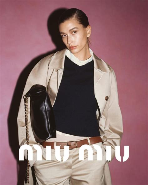 Hailey Bieber Miu Miu Campaign Spring 2022.